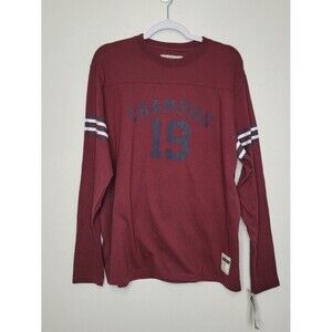 Vintage Champion red varsity preppy jock heritage long sleeve football top NWT L